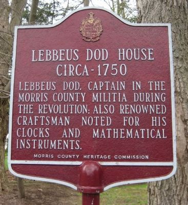 Lebbeus Dod House Marker. Click for full size. Lebbeus Dod House Marker image. Click for full size.