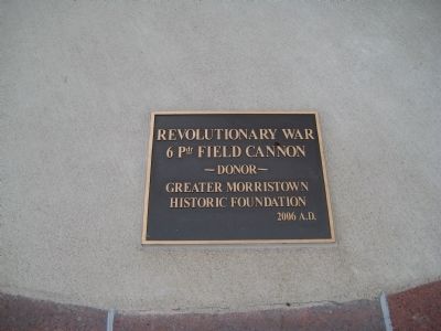 Plaque on Revolutionary War Cannon image. Click for full size.