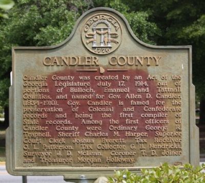 Candler County Marker image. Click for full size.
