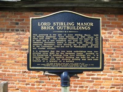 Lord Stirling Manor Marker image. Click for full size.