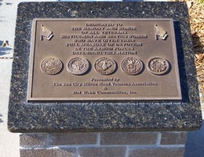 In Honor Of All Veterans Marker, Plaque 1 image. Click for full size.