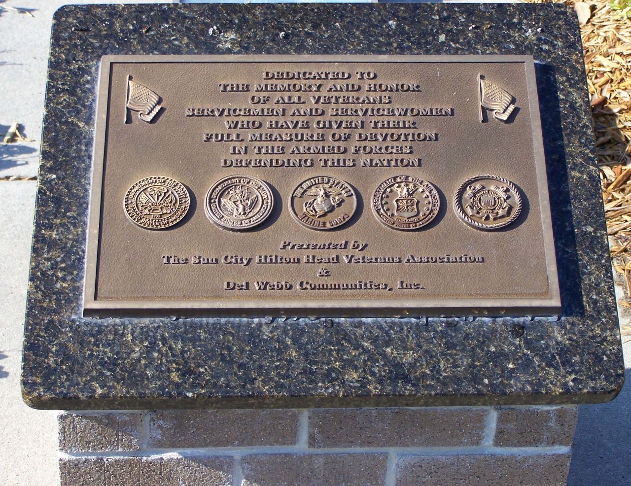 In Honor Of All Veterans Marker, Plaque 1
