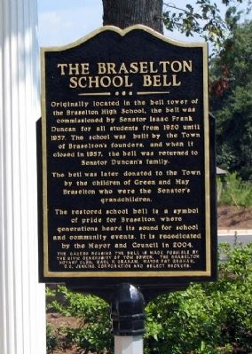 The Braselton School Bell Marker image. Click for full size.