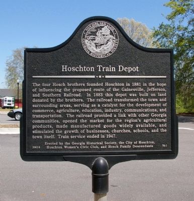 Hoschton Train Depot Marker image. Click for full size.