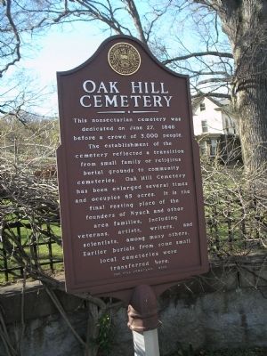 Oak Hill Cemetery Marker. Click for full size. Oak Hill Cemetery Marker image. Click for full size.