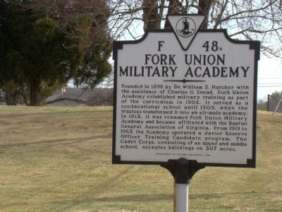 Fork Union Military Academy Marker image. Click for full size.
