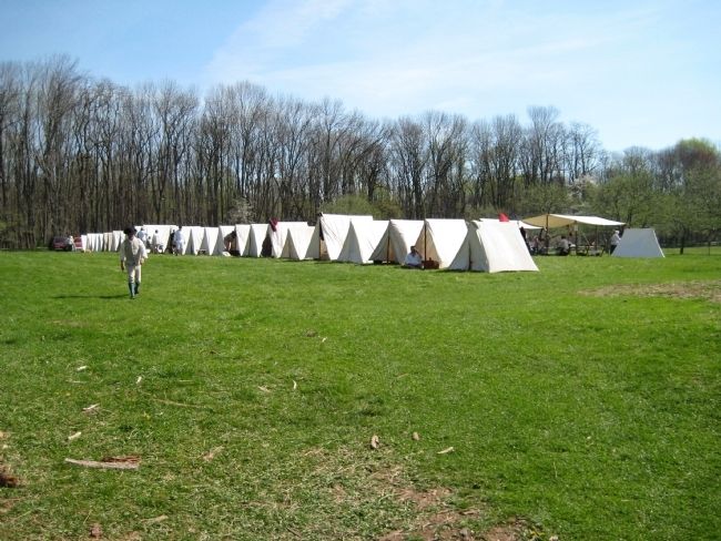 Re-enactment of Encampment at Jockey Hollow Next to Wick Farm image. Click for full size.