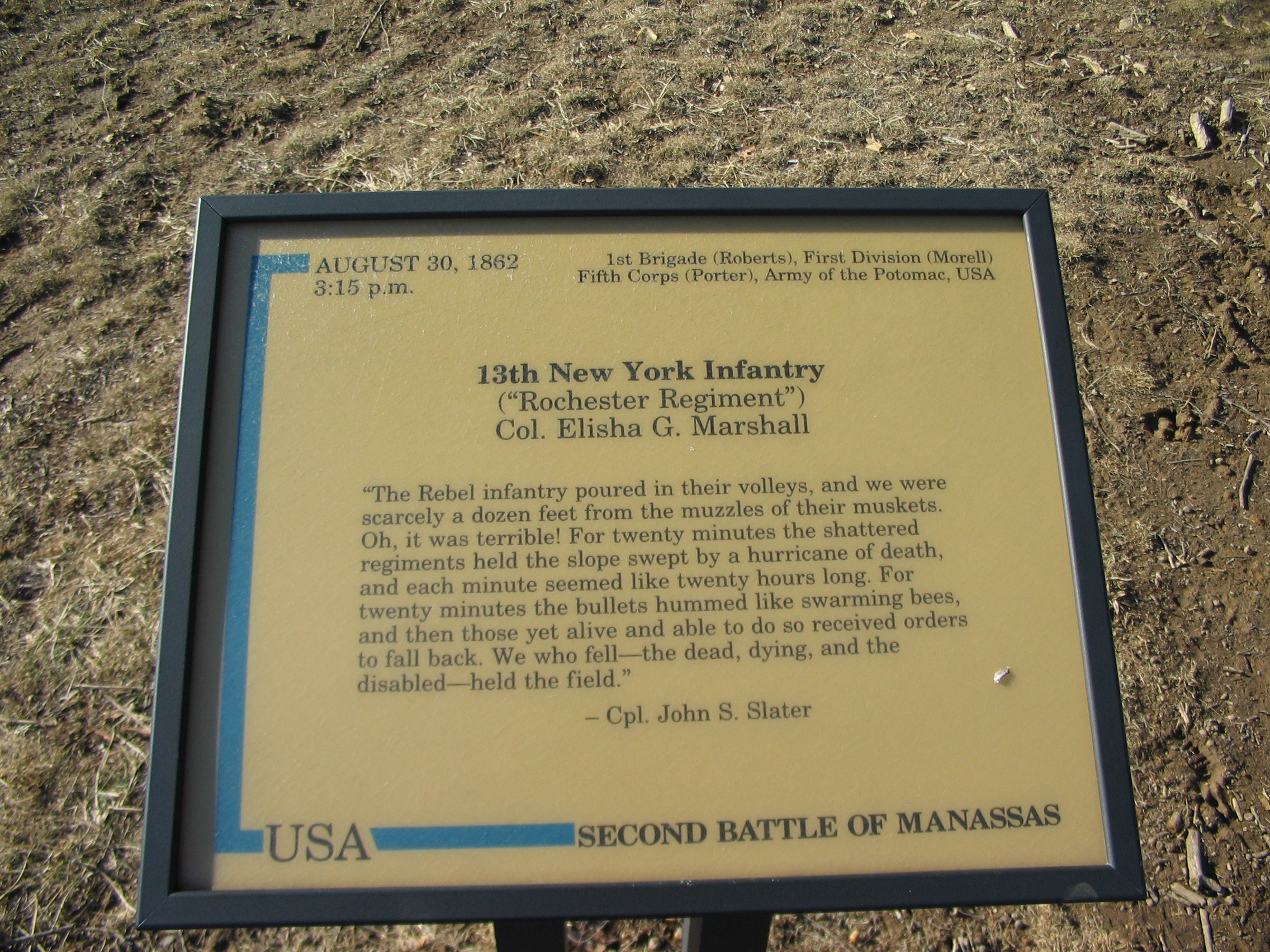 13th New York Infantry Marker