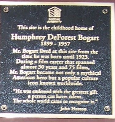 Humphrey DeForest Bogart Marker image. Click for full size.