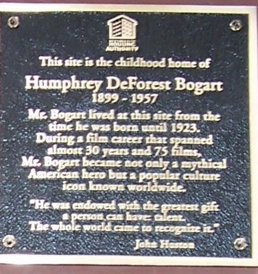Humphrey DeForest Bogart Marker. Click for full size. Humphrey DeForest Bogart Marker image. Click for full size.