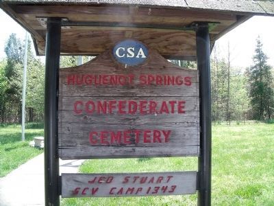 Huguenot Springs SCV sign. image. Click for full size.