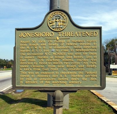Jonesboro Threatened Marker. Click for full size. Jonesboro Threatened Marker image. Click for full size.