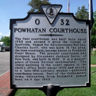 Powhatan Courthouse Marker image. Click for full size.