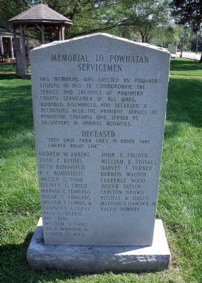 Memorial to Powhatan Servicemen image. Click for full size.