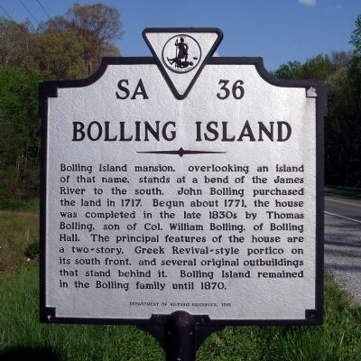Bolling Island Marker. Click for full size. Bolling Island Marker image. Click for full size.