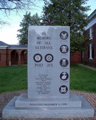 American Legion Memorial (front). image. Click for full size.