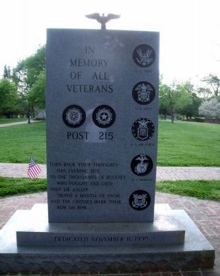 American Legion Memorial (back). image. Click for full size.