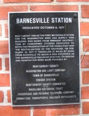 Barnesville Station Marker image. Click for full size.