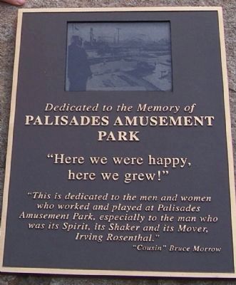 Palisades Amusement Park Marker image. Click for full size.