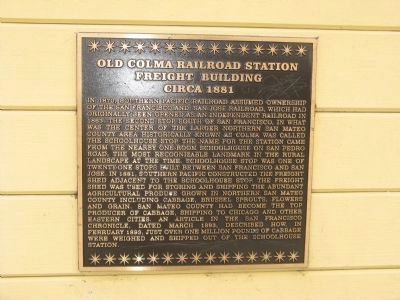 Old Colma Railroad Freight Depot Marker image. Click for full size.