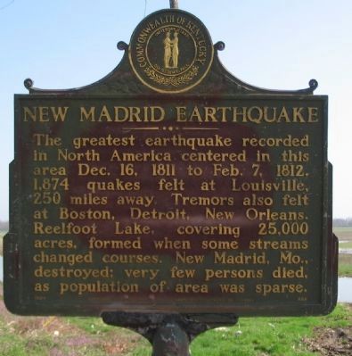 New Madrid Earthquake Marker image. Click for full size.