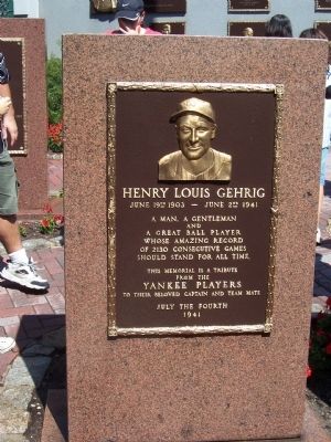 Henry Louis Gehrig Marker image. Click for full size.