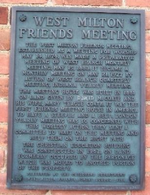 West Milton Friends Meeting Marker image. Click for full size.