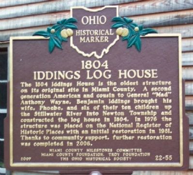 1804 Iddings Log House Marker image. Click for full size.