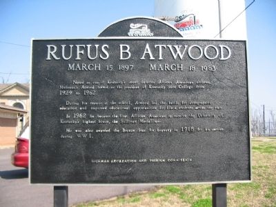 Rufus B. Atwood Marker. Click for full size. Rufus B. Atwood Marker image. Click for full size.