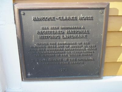 Hancock – Clarke House Marker. Click for full size. Hancock – Clarke House Marker image. Click for full size.