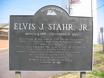 Elvis J. Stahr, Jr. Marker image. Click for full size.