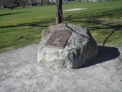 Marker on the Lexington Green image. Click for full size.