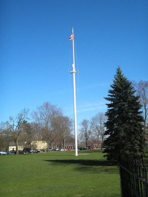 Flag Pole on the Lexington Battle Green. Click for full size. Flag Pole on the Lexington Battle Green image. Click for full size.