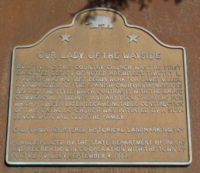Our Lady of the Wayside Marker image. Click for full size.
