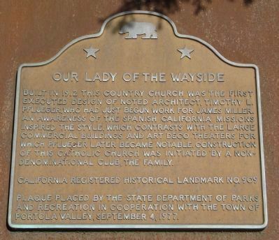 Our Lady of the Wayside Marker. Click for full size. Our Lady of the Wayside Marker image. Click for full size.
