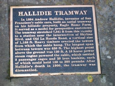 Hallidie Tramway Marker. Click for full size. Hallidie Tramway Marker image. Click for full size.