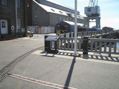 Marker in Charleston Navy Yard. Click for full size. Marker in Charleston Navy Yard image. Click for full size.