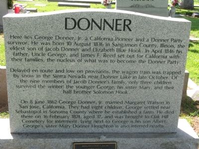 George Donner, Jr. Marker. Click for full size. George Donner, Jr. Marker image. Click for full size.