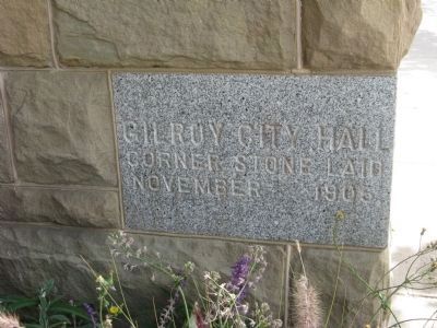 Old City Hall Corner Stone image. Click for full size.