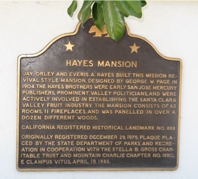 Hayes Mansion Marker. Click for full size. Hayes Mansion Marker image. Click for full size.