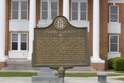 Evans County Marker. Click for full size. Evans County Marker image. Click for full size.