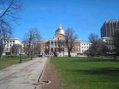 Massachusetts State House<br>seen from Boston Common. Click for full size. Massachusetts State House<br>seen from Boston Common image. Click for full size.