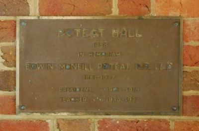 Poteat Hall Marker. Click for full size. Poteat Hall Marker image. Click for full size.