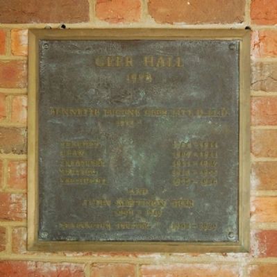 Geer Hall Marker image. Click for full size.