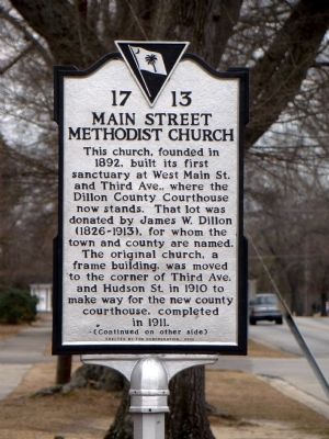 Main Street Methodist Church Marker (front) image. Click for full size.