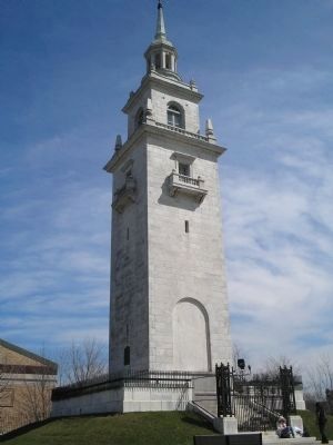 Marker on Dorchester Heights image. Click for full size.