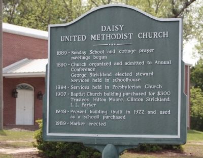 Daisy United Methodist Church Marker image. Click for full size.
