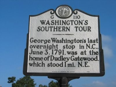 Washington's Southern Tour Marker. Click for full size. Washington's Southern Tour Marker image. Click for full size.