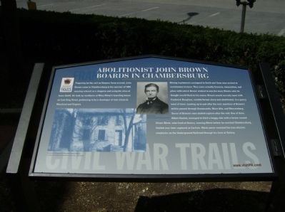Abolitionist John Brown Boards in Chambersburg Marker image. Click for full size.