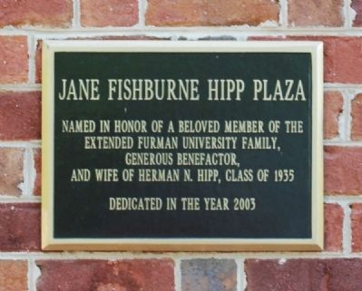 Jane Fishburne Hipp Plaza Marker image. Click for full size.